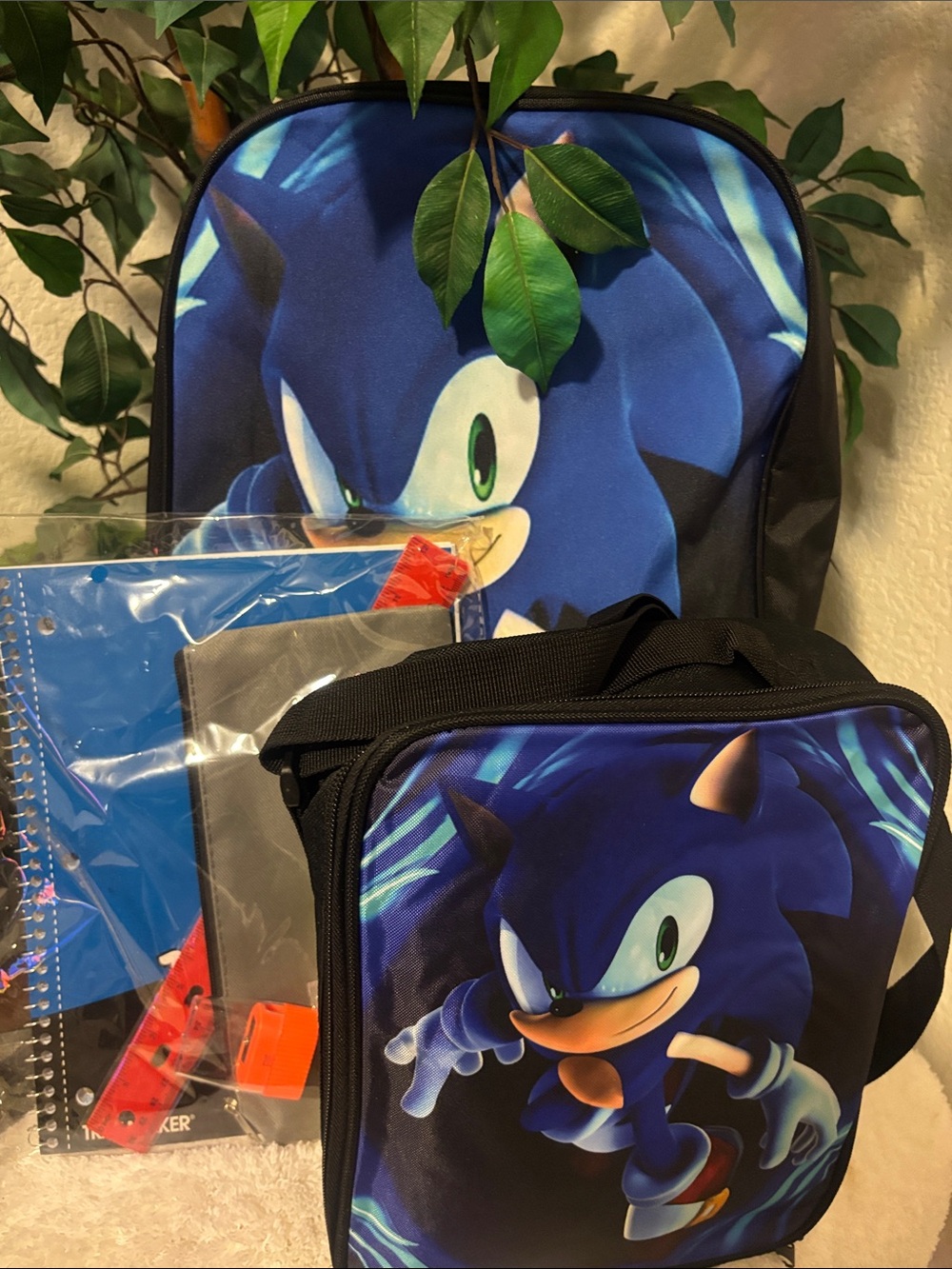 Sonic The Hedgehog Backpack and Lunch Bag Set, W School Supplies